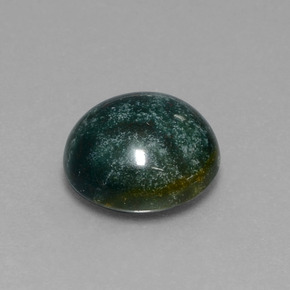 Héliotrope vert naturelle coupe roude, 5,87 ct, opaque