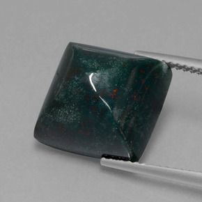 Héliotrope vert naturelle carré, 11,03 ct, opaque