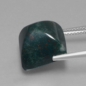 Héliotrope vert naturelle carré, 11,03 ct, opaque