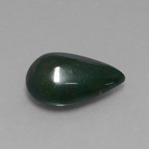 Pierre de sang Vert Tacheté naturelle En forme de poire, 5.35 ct, Opaque