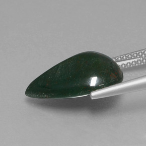 Pierre de sang Vert Tacheté naturelle En forme de poire, 5.35 ct, Opaque