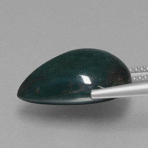 Héliotrope vert naturelle en forme de poire, 10,09 ct, opaque