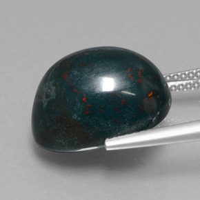 Pierre de sang Vert Tacheté naturelle Coupe ovale, 13.27 ct, Opaque