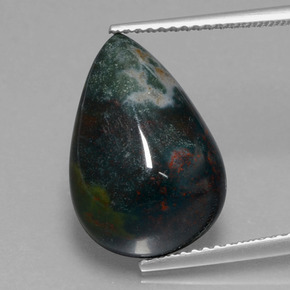 Héliotrope vert naturelle en forme de poire, 8,57 ct, opaque
