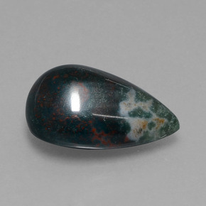 Héliotrope vert naturelle en forme de poire, 8,57 ct, opaque