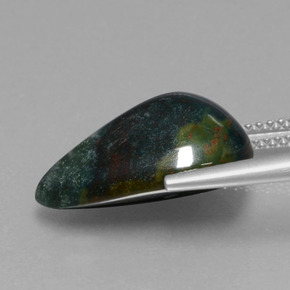 Héliotrope vert naturelle en forme de poire, 8,57 ct, opaque
