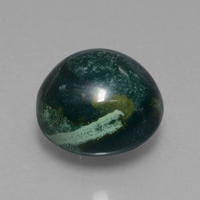 Pierre de sang Vert Tacheté naturelle Coupe roude, 12.58 ct, Opaque