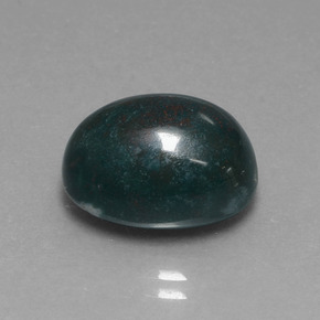 Pierre de sang Vert Tacheté naturelle Coupe ovale, 10.39 ct, Opaque