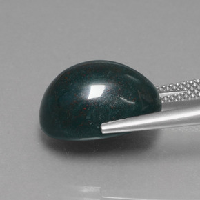 Pierre de sang Vert Tacheté naturelle Coupe ovale, 10.39 ct, Opaque