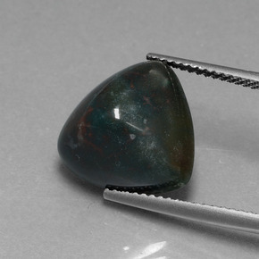 Héliotrope vert naturelle trillion, 7,39 ct, opaque
