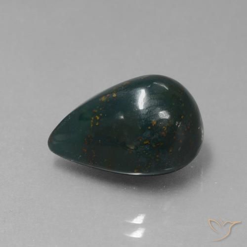 Pierre de sang Forêt verte naturelle En forme de poire, 8.97 ct, Opaque