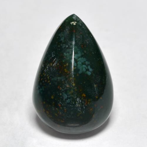 Héliotrope vert naturelle en forme de poire, 9,02 ct, opaque
