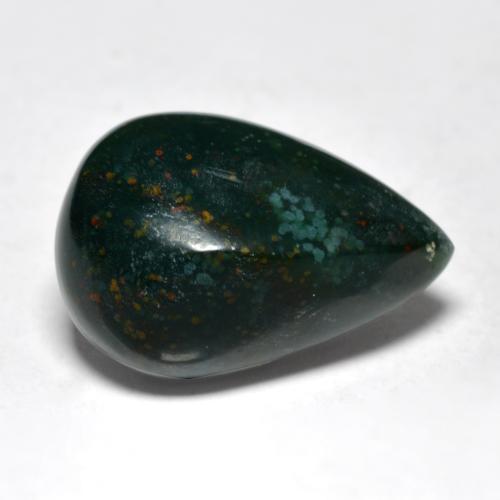 Héliotrope vert naturelle en forme de poire, 9,02 ct, opaque