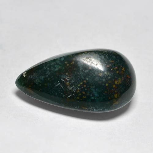 Héliotrope vert naturelle en forme de poire, 9,02 ct, opaque