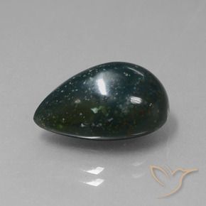 Pierre de sang Vert foncé naturelle En forme de poire, 8.83 ct, Opaque