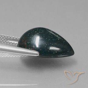Pierre de sang Vert foncé naturelle En forme de poire, 8.83 ct, Opaque