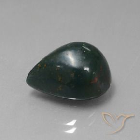 Pierre de sang Vert foncé naturelle En forme de poire, 8.78 ct, Opaque