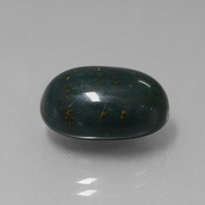Pierre de sang Vert Tacheté naturelle Coupe ovale, 9.11 ct, Opaque