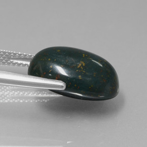 Pierre de sang Vert Tacheté naturelle Coupe ovale, 9.11 ct, Opaque