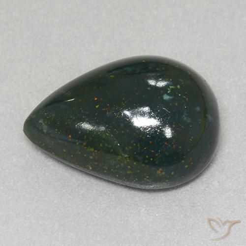 Pierre de sang Multicolore naturelle En forme de poire, 12.50 ct, Opaque