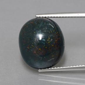 Pierre de sang Vert foncé naturelle Coupe ovale, 11.49 ct, Opaque