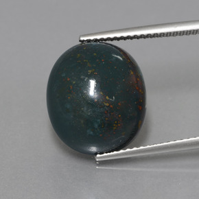 Héliotrope vert naturelle coupe ovale, 11,31 ct, opaque