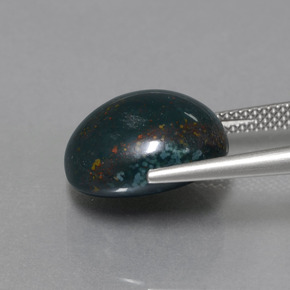 Héliotrope vert naturelle coupe ovale, 11,31 ct, opaque