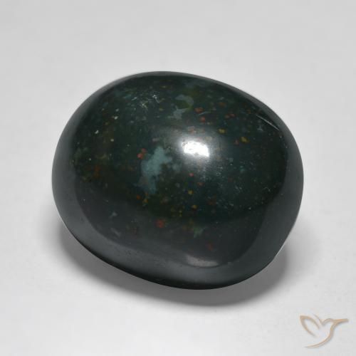 Pierre de sang Vert foncé naturelle ovale, 12.20 ct, Opaque