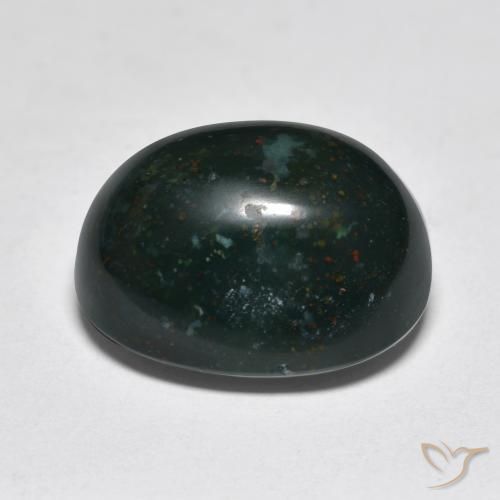 Pierre de sang Vert foncé naturelle ovale, 12.20 ct, Opaque