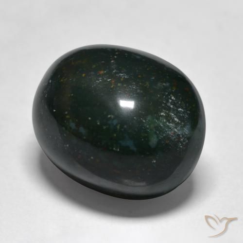 Pierre de sang Vert foncé naturelle ovale, 14.09 ct, Opaque