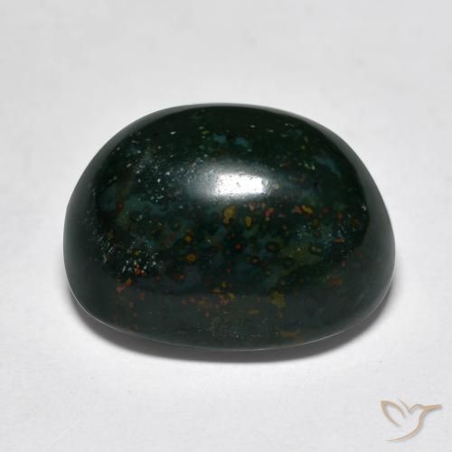 Pierre de sang Vert foncé naturelle ovale, 14.09 ct, Opaque
