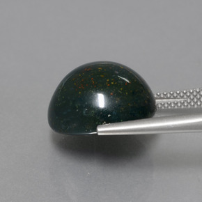 Pierre de sang Vert Tacheté naturelle Coupe roude, 11.27 ct, Opaque