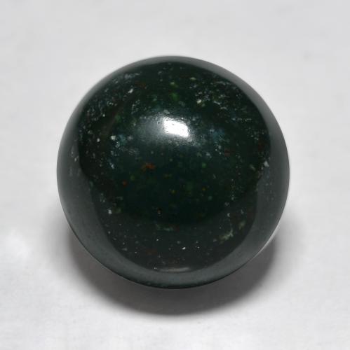 Pierre de sang Vert foncé naturelle Coupe roude, 7.50 ct, Opaque