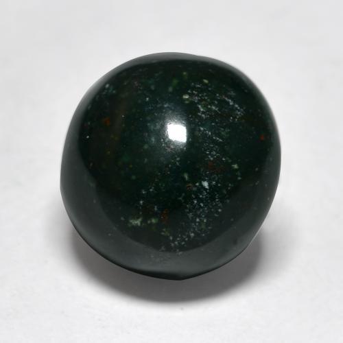 Pierre de sang Vert foncé naturelle Coupe roude, 7.50 ct, Opaque