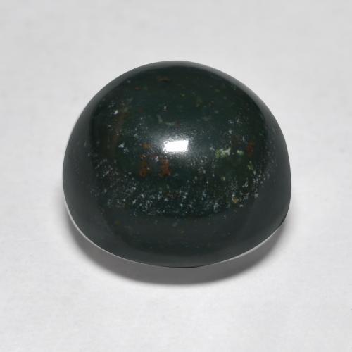 Pierre de sang Vert foncé naturelle Coupe roude, 7.50 ct, Opaque