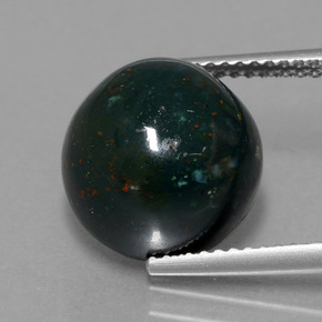 Héliotrope vert naturelle coupe roude, 8,14 ct, opaque