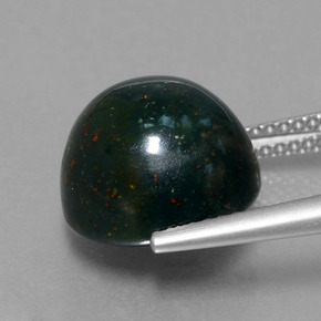 Héliotrope vert naturelle coupe roude, 8,14 ct, opaque
