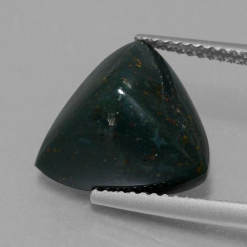 Pierre de sang Vert multicolore naturelle Trillion, 7.42 ct, Opaque