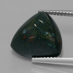 Héliotrope vert naturelle trillion, 7,65 ct, opaque