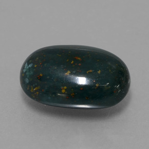Héliotrope vert naturelle coupe ovale, 6,78 ct, opaque