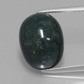 Héliotrope vert naturelle coupe ovale, 11,08 ct, opaque