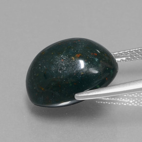 Héliotrope vert naturelle coupe ovale, 11,08 ct, opaque