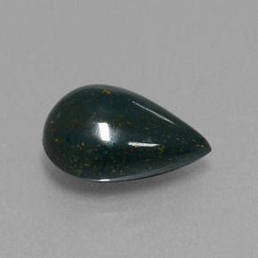 Pierre de sang Vert Tacheté naturelle En forme de poire, 5.91 ct, Opaque