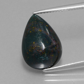 Héliotrope vert naturelle en forme de poire, 6,94 ct, opaque