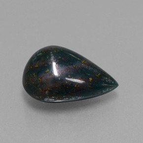 Héliotrope vert naturelle en forme de poire, 6,94 ct, opaque
