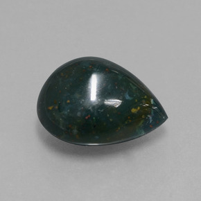 Pierre de sang Vert Tacheté naturelle En forme de poire, 7.99 ct, Opaque