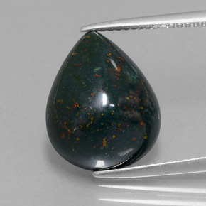 Héliotrope vert naturelle en forme de poire, 8,63 ct, opaque