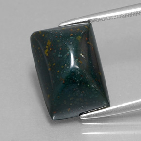 Héliotrope vert naturelle baguette, 9,66 ct, opaque