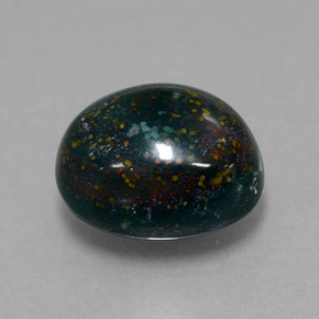 Héliotrope vert naturelle coupe ovale, 6,89 ct, opaque