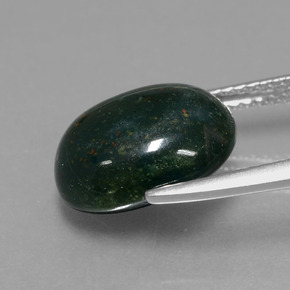 Héliotrope vert naturelle coupe ovale, 5,82 ct, opaque